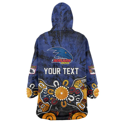 Personalized Adelaide Crows Wearable Blanket Hoodie Aboriginal Dot Painting Graffiti Style