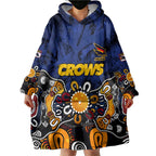 Personalized Adelaide Crows Wearable Blanket Hoodie Aboriginal Dot Painting Graffiti Style