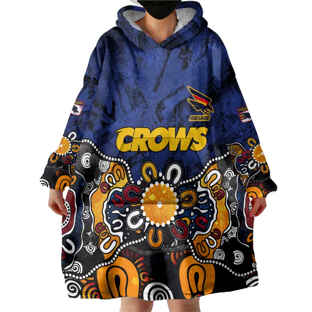 Personalized Adelaide Crows Wearable Blanket Hoodie Aboriginal Dot Painting Graffiti Style