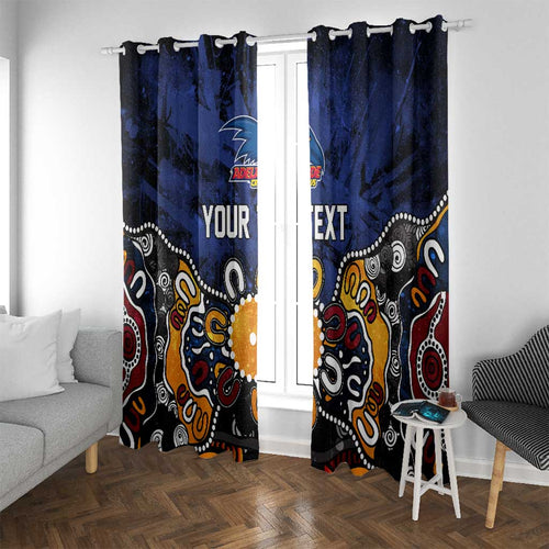 Personalized Adelaide Crows Window Curtain Aboriginal Dot Painting Graffiti Style