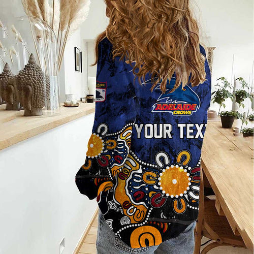Personalized Adelaide Crows Women Casual Shirt Aboriginal Dot Painting Graffiti Style