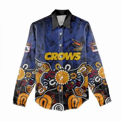 Personalized Adelaide Crows Women Casual Shirt Aboriginal Dot Painting Graffiti Style