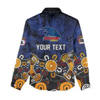 Personalized Adelaide Crows Women Casual Shirt Aboriginal Dot Painting Graffiti Style