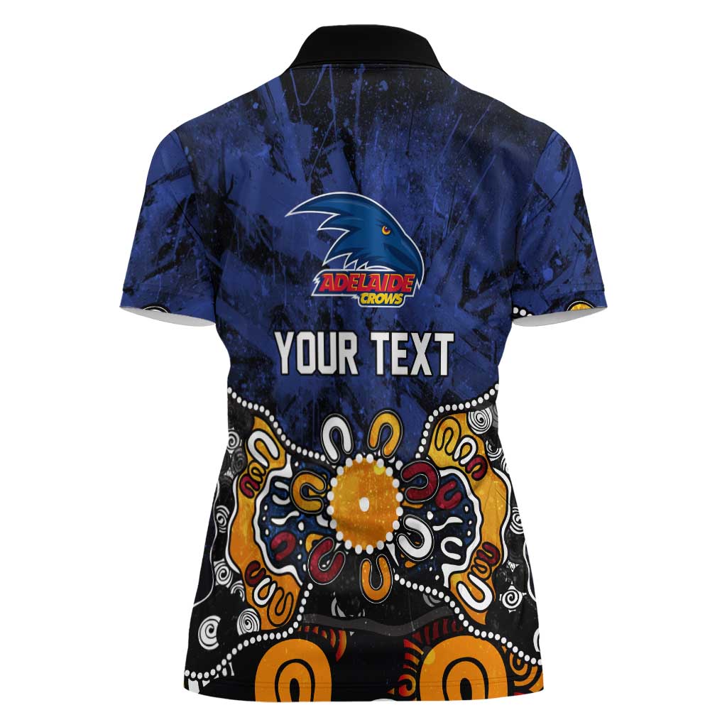 Personalized Adelaide Crows Women Polo Shirt Aboriginal Dot Painting Graffiti Style