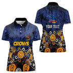 Personalized Adelaide Crows Women Polo Shirt Aboriginal Dot Painting Graffiti Style