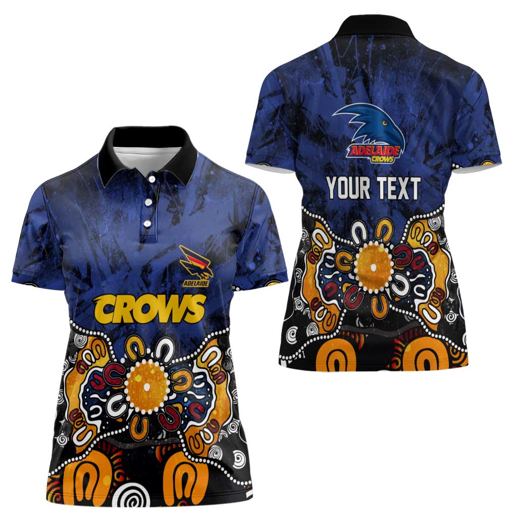 Personalized Adelaide Crows Women Polo Shirt Aboriginal Dot Painting Graffiti Style