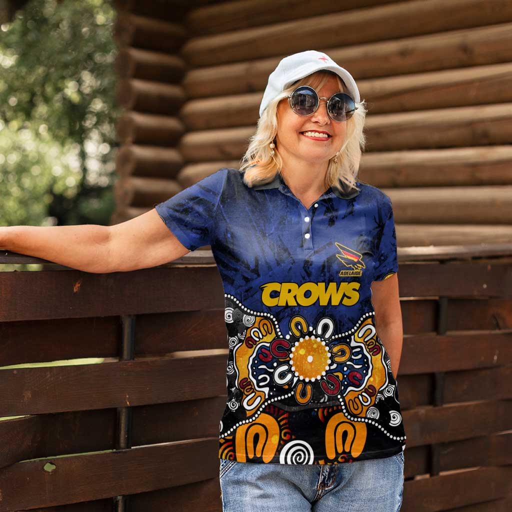 Personalized Adelaide Crows Women Polo Shirt Aboriginal Dot Painting Graffiti Style
