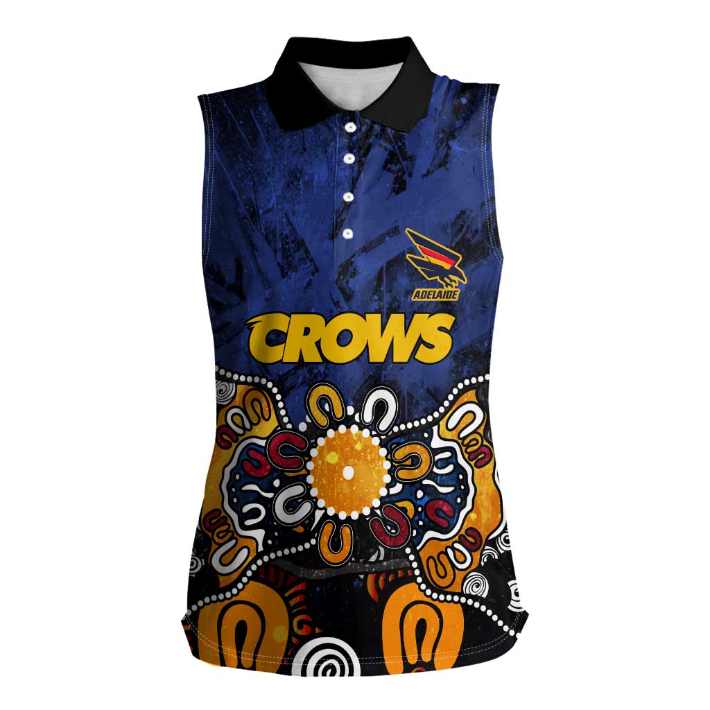 Personalized Adelaide Crows Women Sleeveless Polo Shirt Aboriginal Dot Painting Graffiti Style
