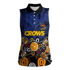 Personalized Adelaide Crows Women Sleeveless Polo Shirt Aboriginal Dot Painting Graffiti Style