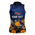 Personalized Adelaide Crows Women Sleeveless Polo Shirt Aboriginal Dot Painting Graffiti Style