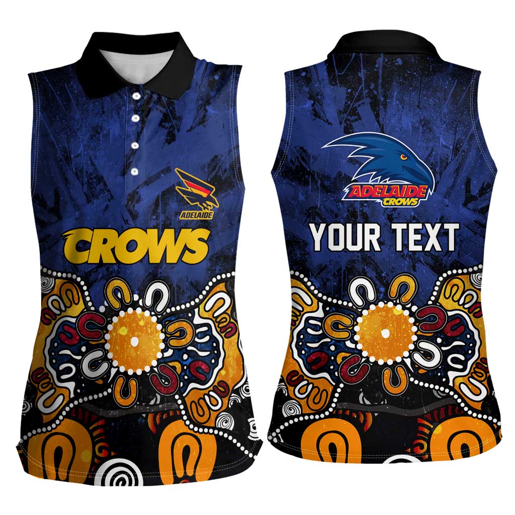 Personalized Adelaide Crows Women Sleeveless Polo Shirt Aboriginal Dot Painting Graffiti Style