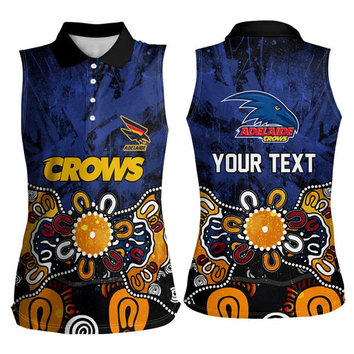 Personalized Adelaide Crows Women Sleeveless Polo Shirt Aboriginal Dot Painting Graffiti Style