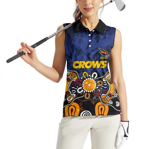 Personalized Adelaide Crows Women Sleeveless Polo Shirt Aboriginal Dot Painting Graffiti Style