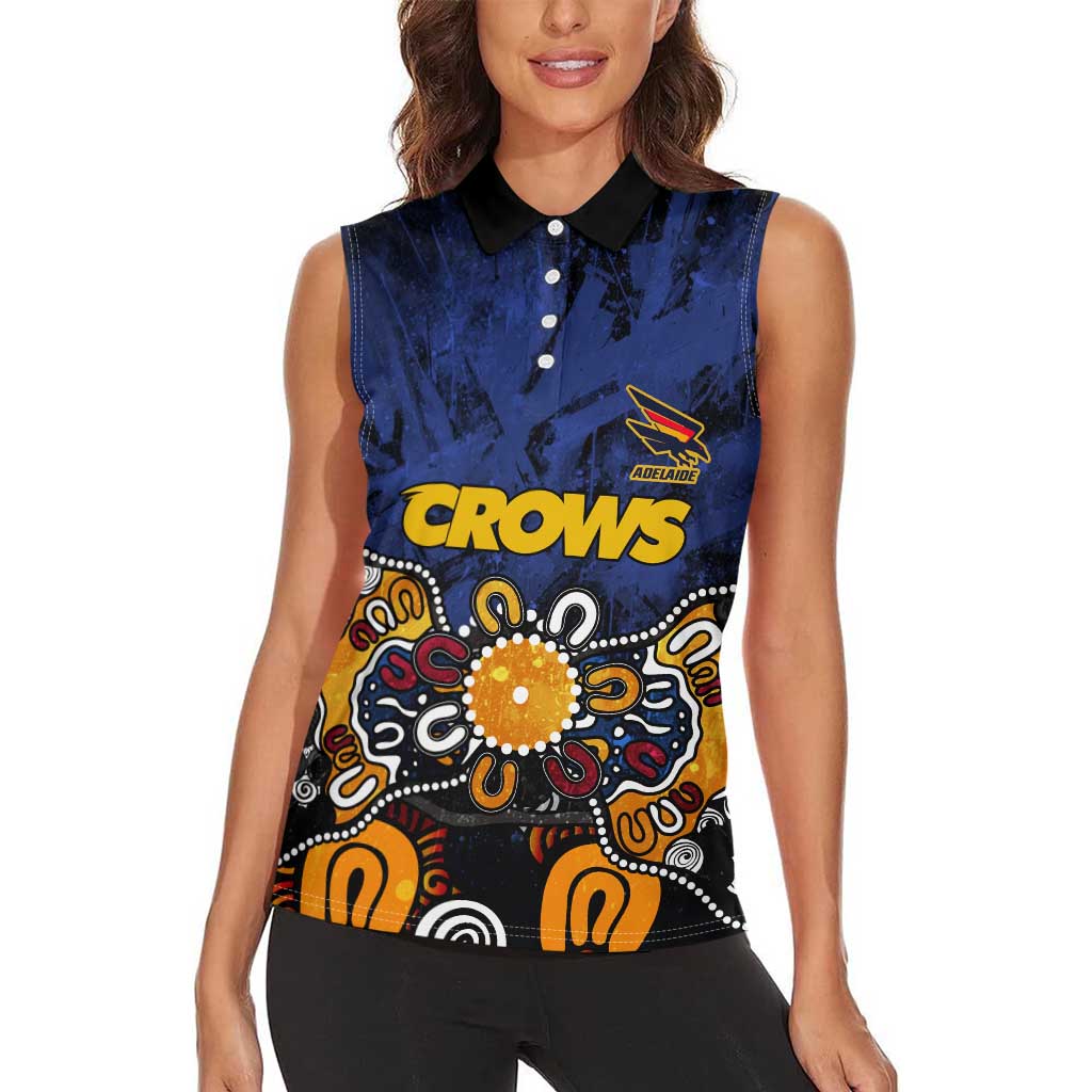 Personalized Adelaide Crows Women Sleeveless Polo Shirt Aboriginal Dot Painting Graffiti Style