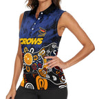 Personalized Adelaide Crows Women Sleeveless Polo Shirt Aboriginal Dot Painting Graffiti Style