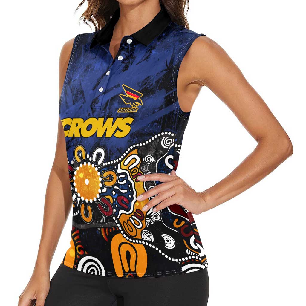 Personalized Adelaide Crows Women Sleeveless Polo Shirt Aboriginal Dot Painting Graffiti Style