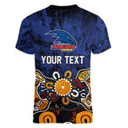 Personalized Adelaide Crows Women V-Neck T-Shirt Aboriginal Dot Painting Graffiti Style