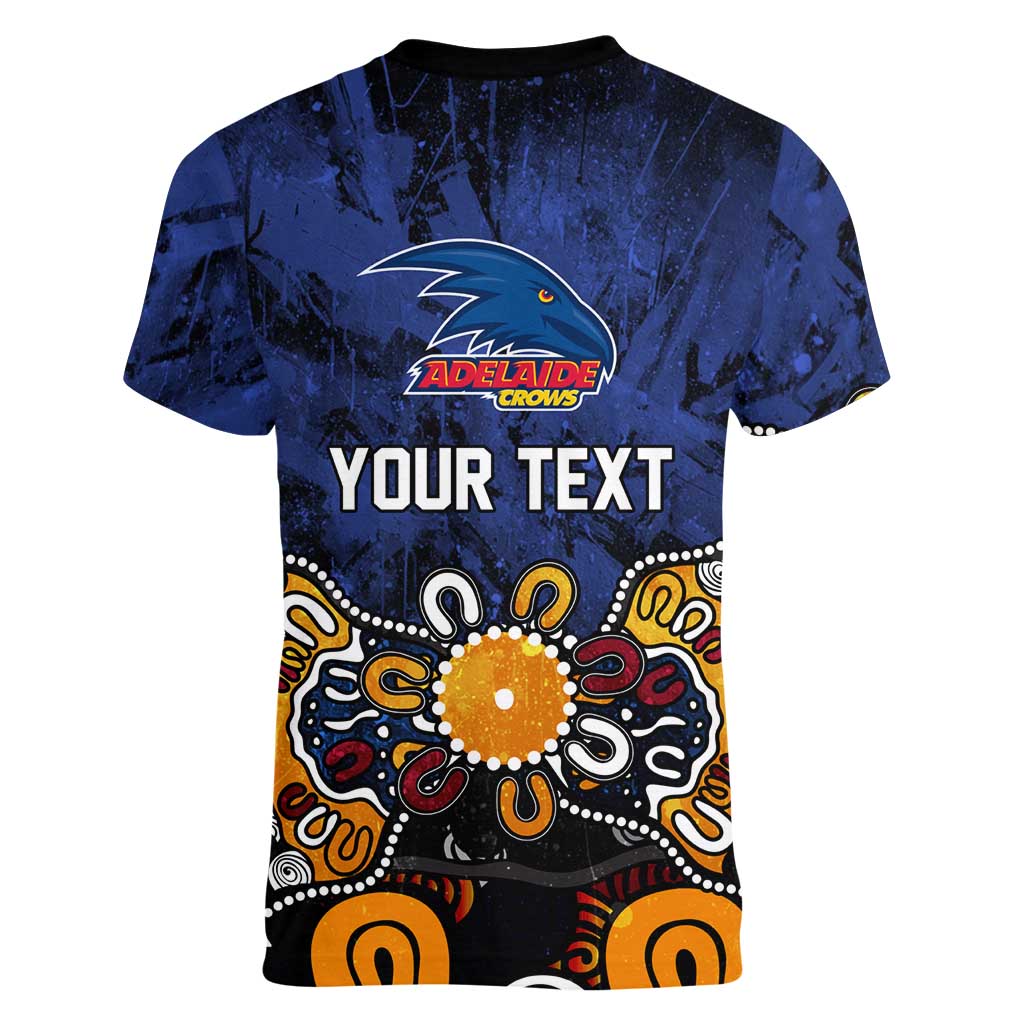 Personalized Adelaide Crows Women V-Neck T-Shirt Aboriginal Dot Painting Graffiti Style
