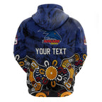 Personalized Adelaide Crows Zip Hoodie Aboriginal Dot Painting Graffiti Style