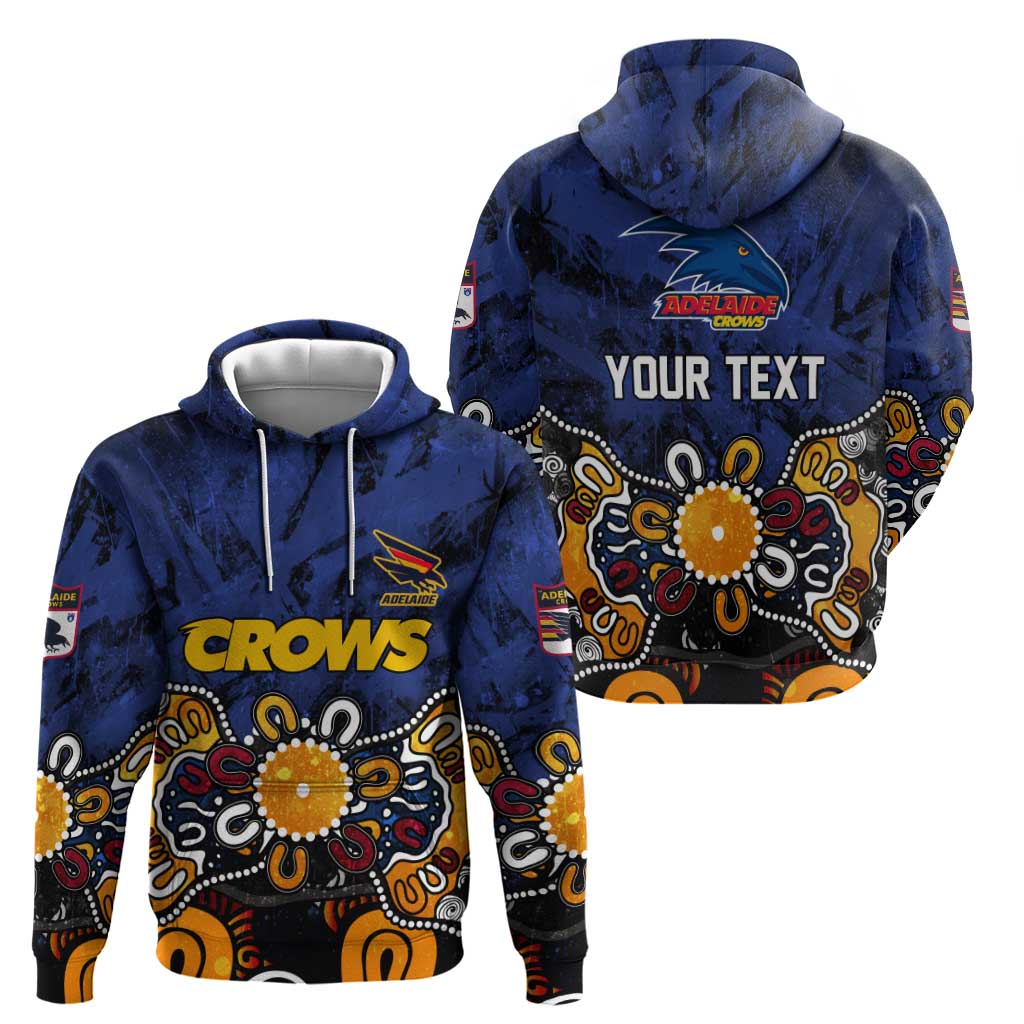 Personalized Adelaide Crows Zip Hoodie Aboriginal Dot Painting Graffiti Style
