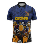 Personalized Adelaide Crows Zipper Polo Shirt Aboriginal Dot Painting Graffiti Style