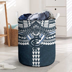 Personalized Carlton Blues Laundry Basket Polynesian Tribal Pattern Heritage Football