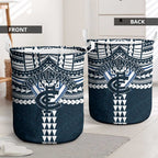 Personalized Carlton Blues Laundry Basket Polynesian Tribal Pattern Heritage Football