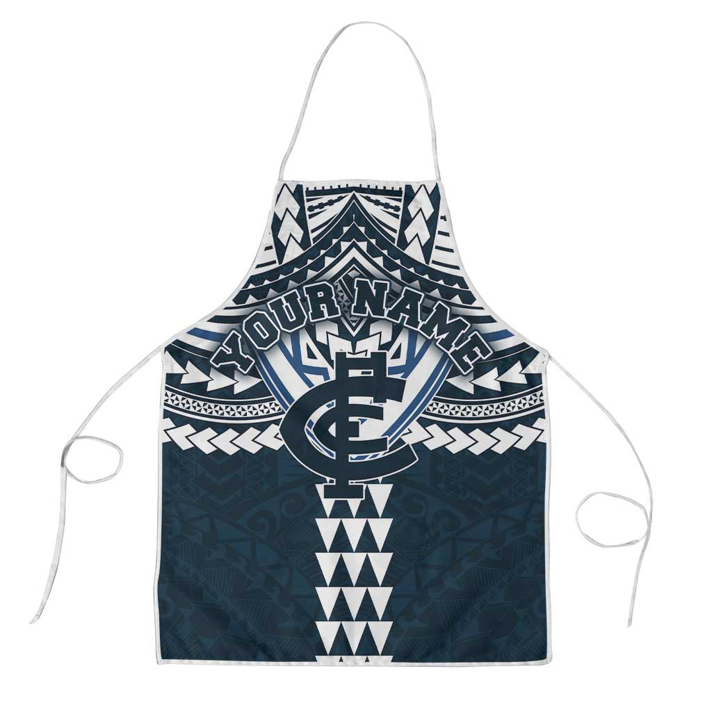 Personalized Carlton Blues Apron Polynesian Tribal Pattern Heritage Football