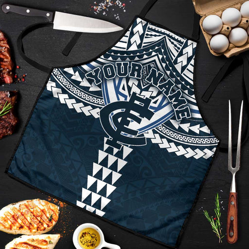 Personalized Carlton Blues Apron Polynesian Tribal Pattern Heritage Football
