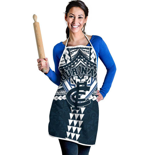 Personalized Carlton Blues Apron Polynesian Tribal Pattern Heritage Football