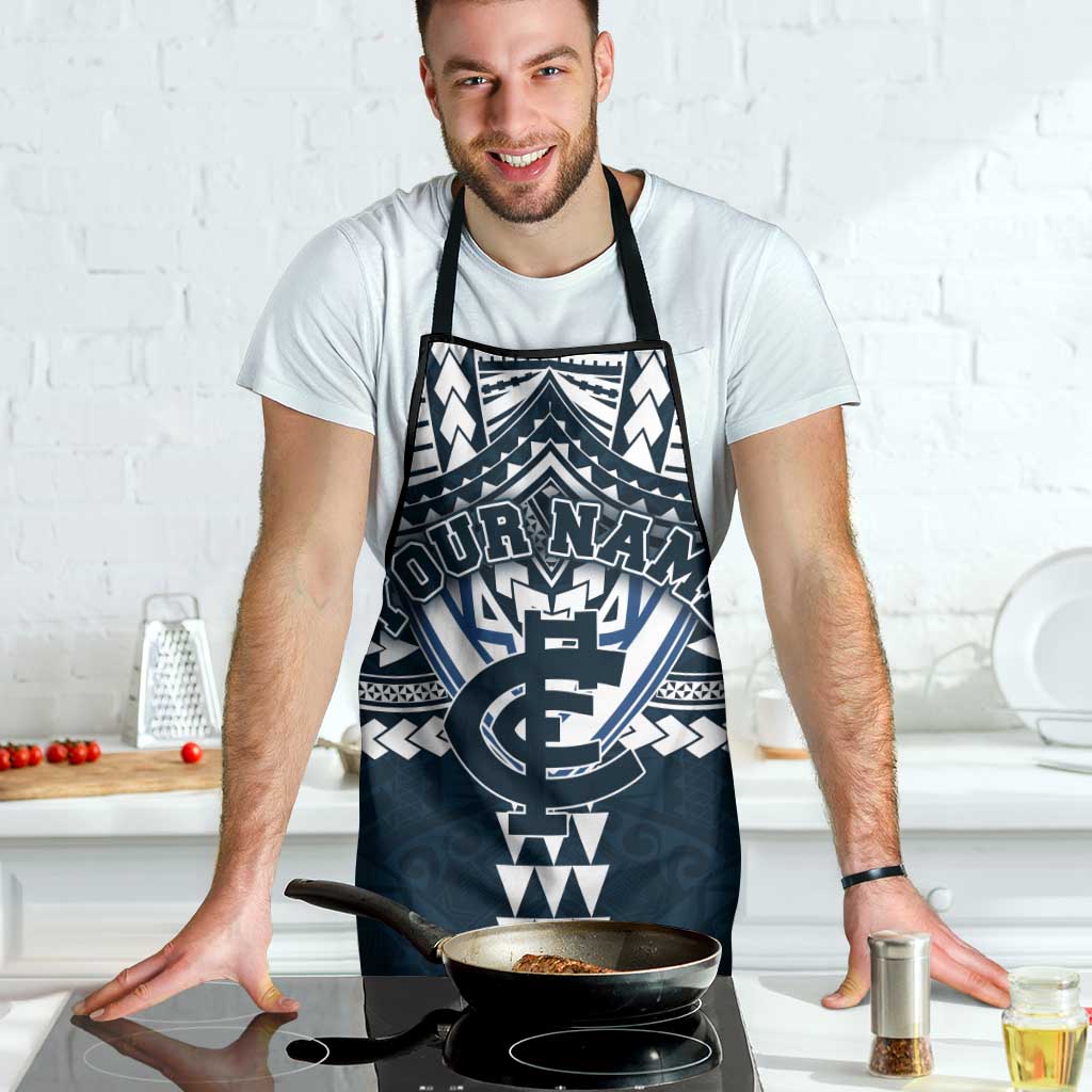 Personalized Carlton Blues Apron Polynesian Tribal Pattern Heritage Football