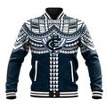 Personalized Carlton Blues Baseball Jacket Polynesian Tribal Pattern Heritage Football