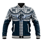 Personalized Carlton Blues Baseball Jacket Polynesian Tribal Pattern Heritage Football