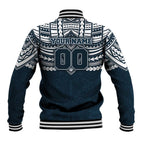 Personalized Carlton Blues Baseball Jacket Polynesian Tribal Pattern Heritage Football