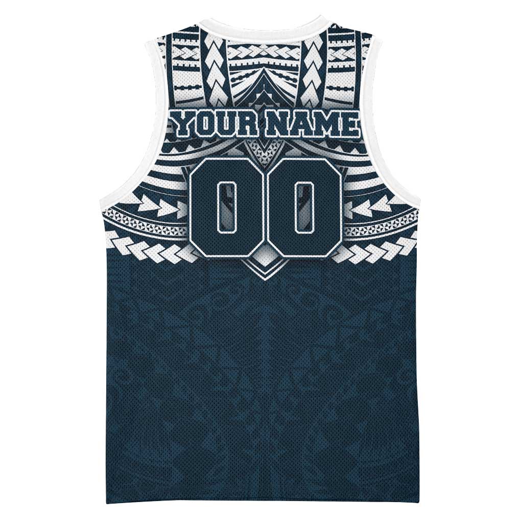 Personalized Carlton Blues Basketball Jersey Polynesian Tribal Pattern Heritage Football