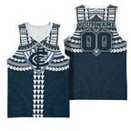Personalized Carlton Blues Basketball Jersey Polynesian Tribal Pattern Heritage Football