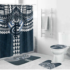 Personalized Carlton Blues Bathroom Set Polynesian Tribal Pattern Heritage Football
