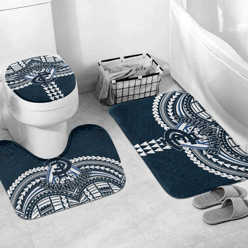 Personalized Carlton Blues Bathroom Set Polynesian Tribal Pattern Heritage Football