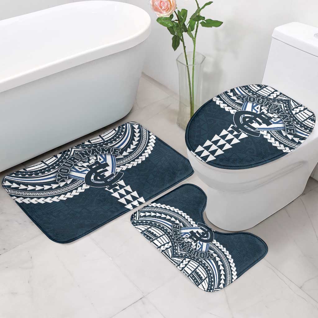 Personalized Carlton Blues Bathroom Set Polynesian Tribal Pattern Heritage Football