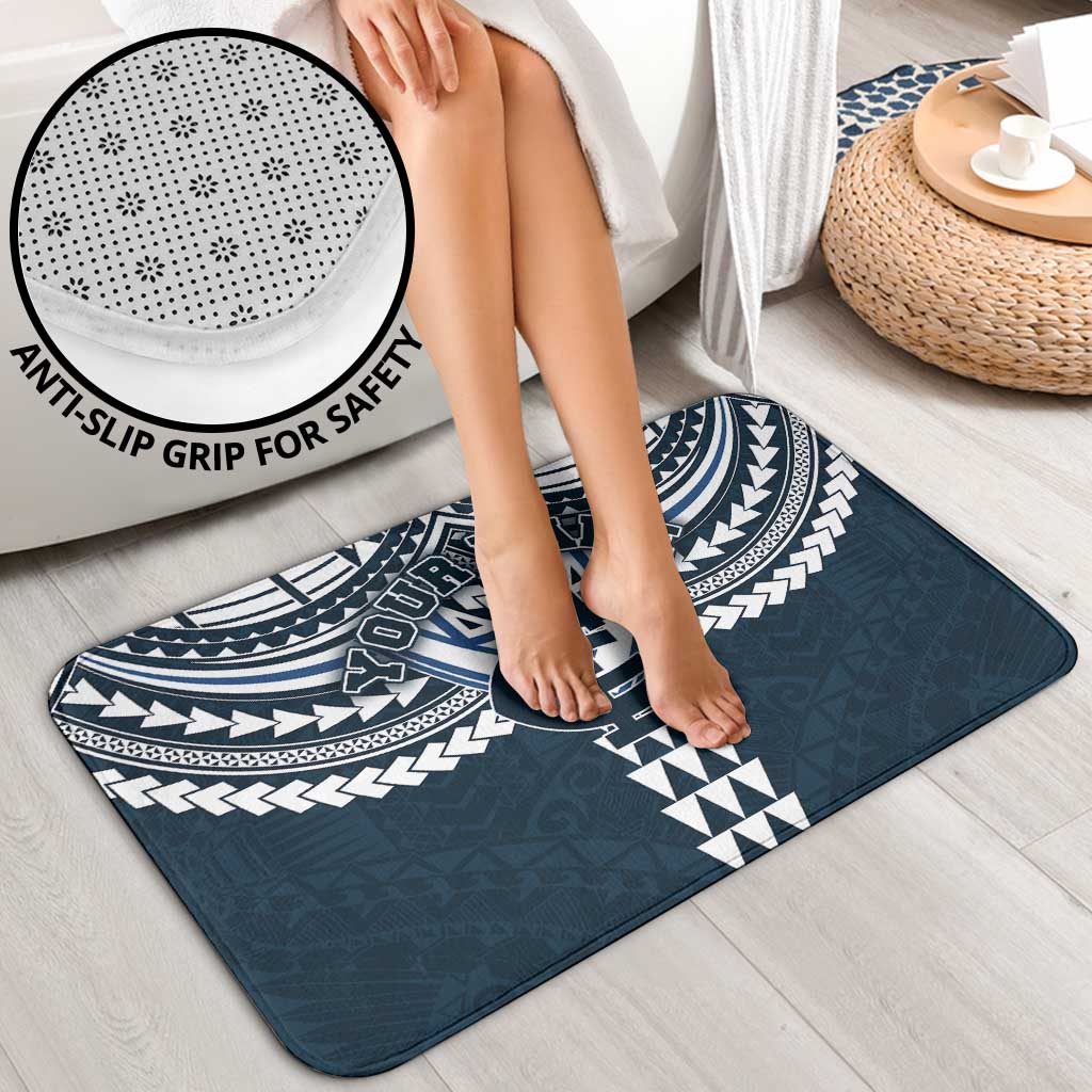 Personalized Carlton Blues Bathroom Set Polynesian Tribal Pattern Heritage Football