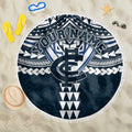 Personalized Carlton Blues Beach Blanket Polynesian Tribal Pattern Heritage Football