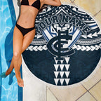 Personalized Carlton Blues Beach Blanket Polynesian Tribal Pattern Heritage Football