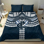 Personalized Carlton Blues Bedding Set Polynesian Tribal Pattern Heritage Football
