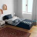 Personalized Carlton Blues Bedding Set Polynesian Tribal Pattern Heritage Football