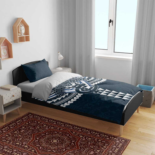 Personalized Carlton Blues Bedding Set Polynesian Tribal Pattern Heritage Football