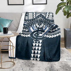 Personalized Carlton Blues Blanket Polynesian Tribal Pattern Heritage Football