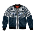 Personalized Carlton Blues Bomber Jacket Polynesian Tribal Pattern Heritage Football