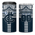 Personalized Carlton Blues 4 in 1 Can Cooler Tumbler Polynesian Tribal Pattern Heritage Football