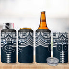 Personalized Carlton Blues 4 in 1 Can Cooler Tumbler Polynesian Tribal Pattern Heritage Football