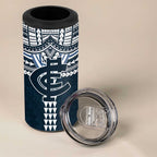 Personalized Carlton Blues 4 in 1 Can Cooler Tumbler Polynesian Tribal Pattern Heritage Football